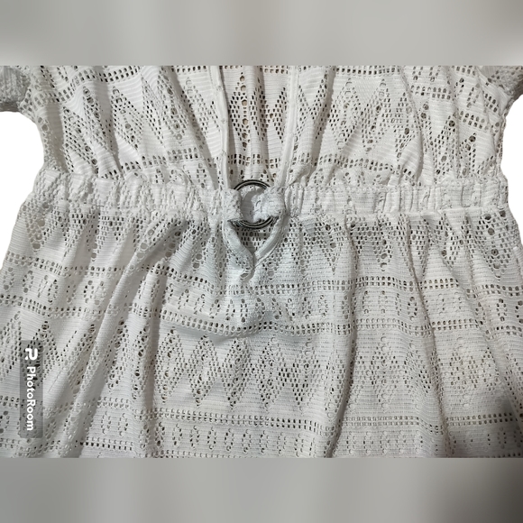 Tropical Escape white swimsuit cover-up dress swimwear size S - Picture 5 of 11